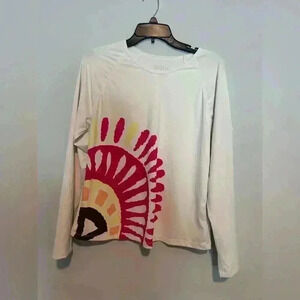 Athleta Womens Athletic/BeachWear Top Long Sleeve White Size L